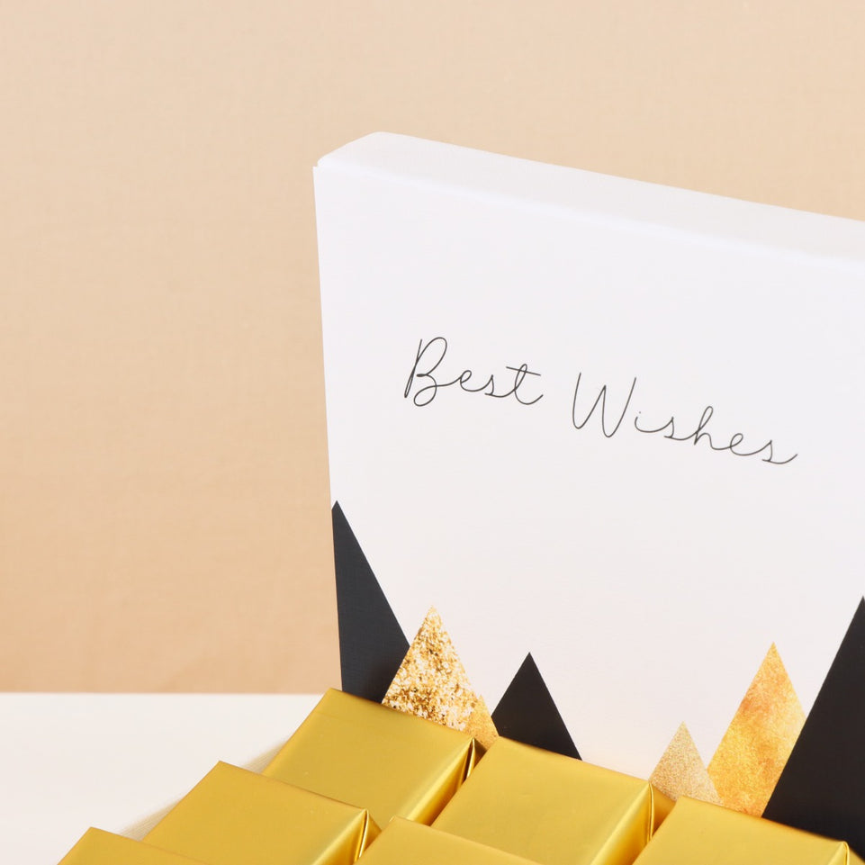 Best wishes geometric designed chocolate small hamper