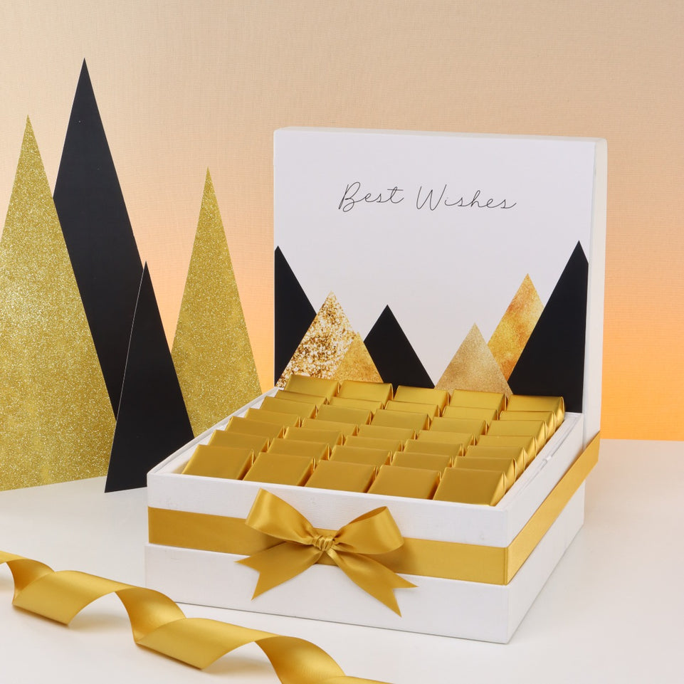 Best wishes geometric designed premium chocolate large hamper
