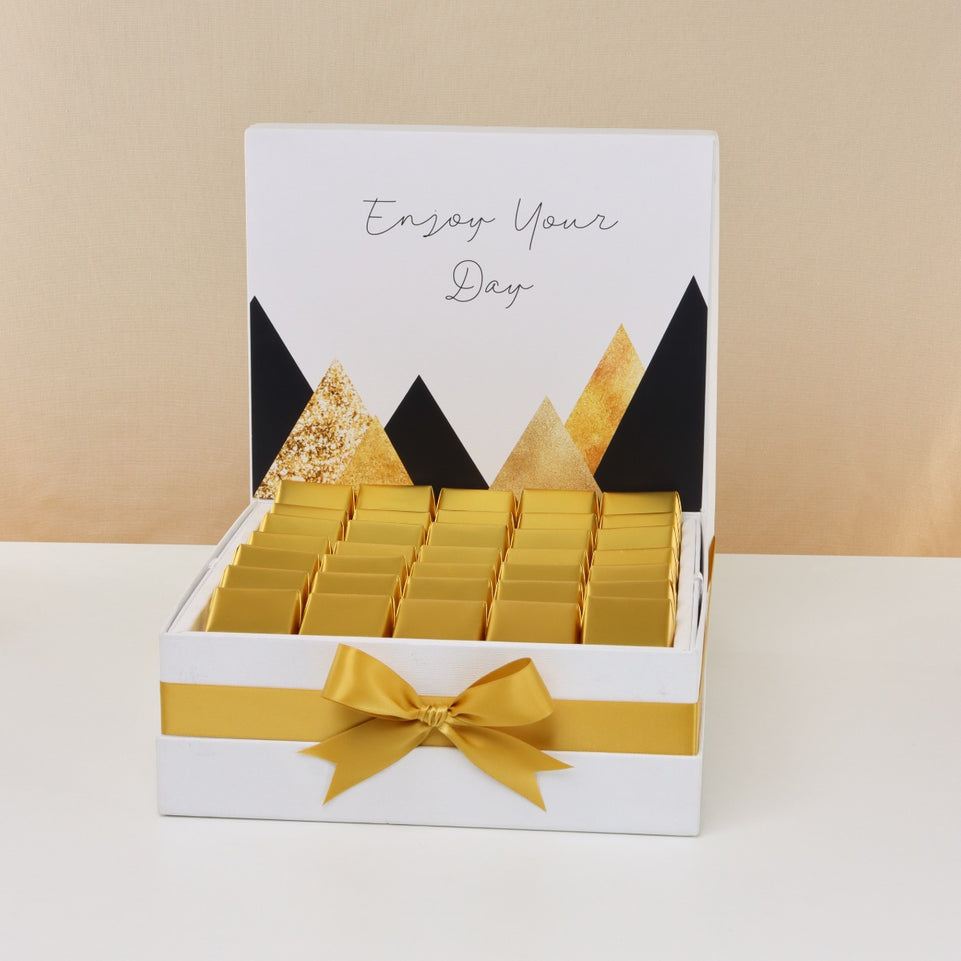 Enjoy your day geometric designed premium chocolate large hamper