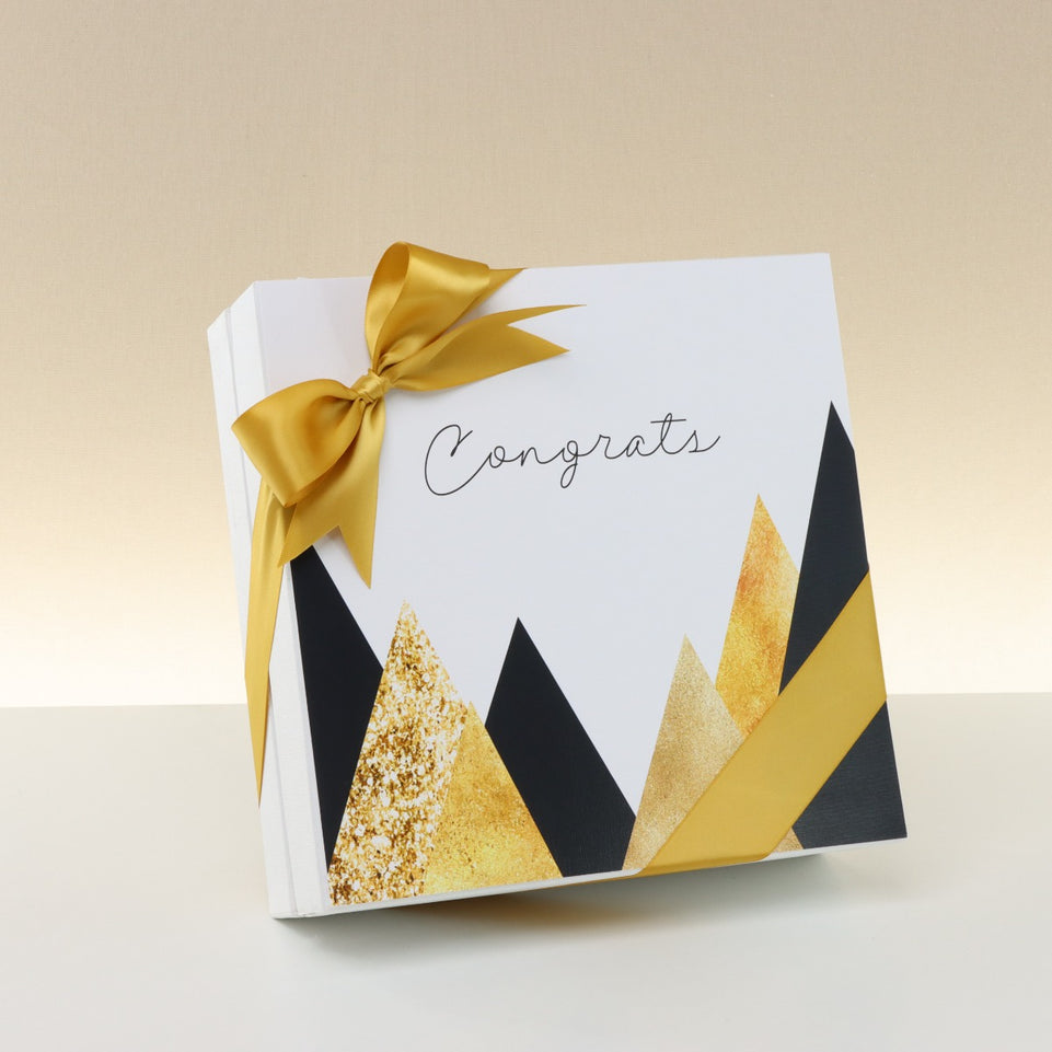 Congrats geometric designed 2-layer chocolate hard box