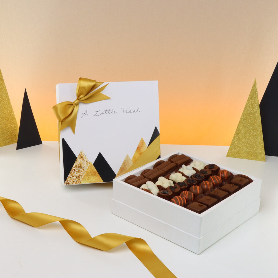 A little treat geometric designed premium chocolate one layer hard box