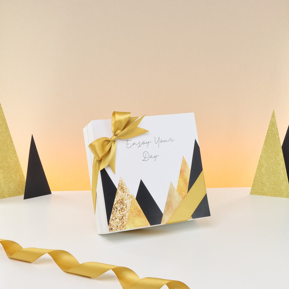 Enjoy your day geometric designed premium chocolate one layer hard box