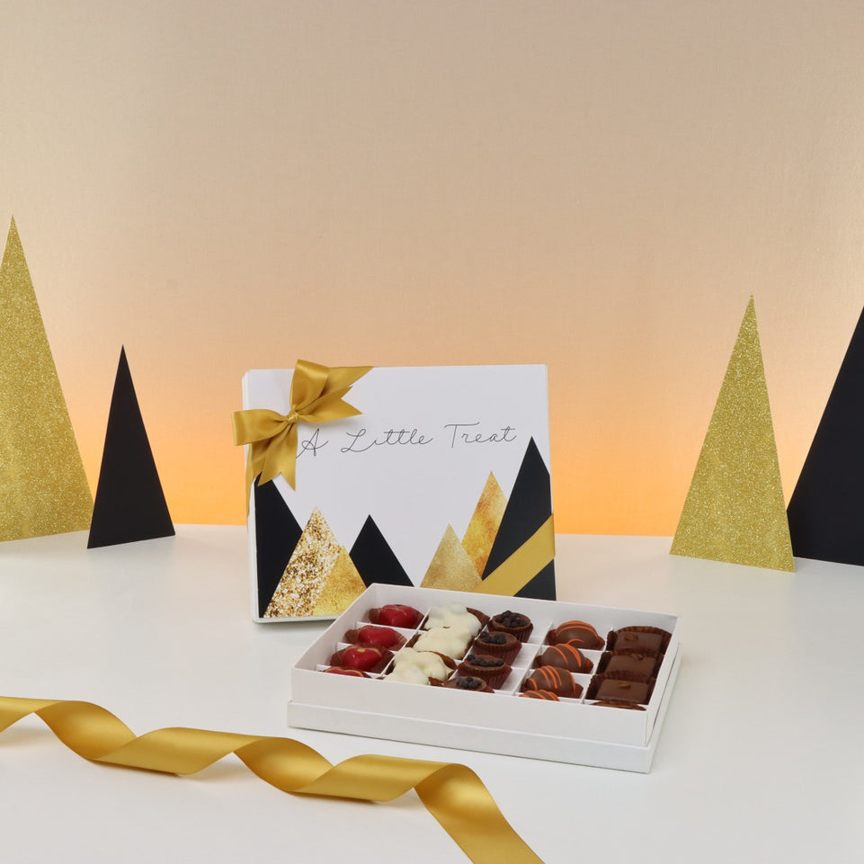A little treat geometric designed 20 piece premium chocolate hard box