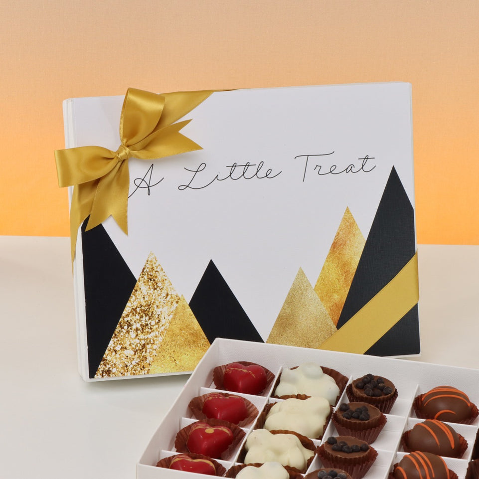 A little treat geometric designed 20 piece premium chocolate hard box