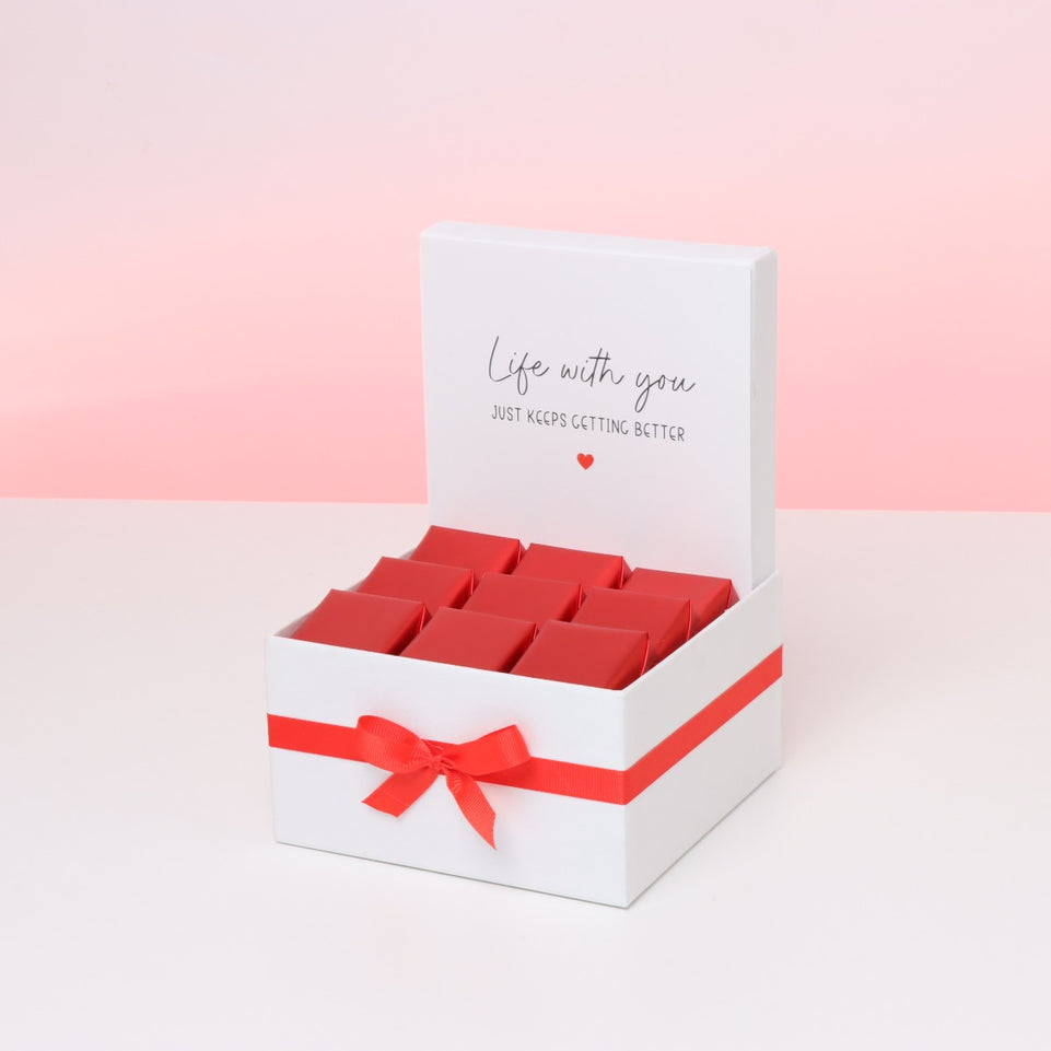 Love message "life with you" designed premium chocolate small hamper