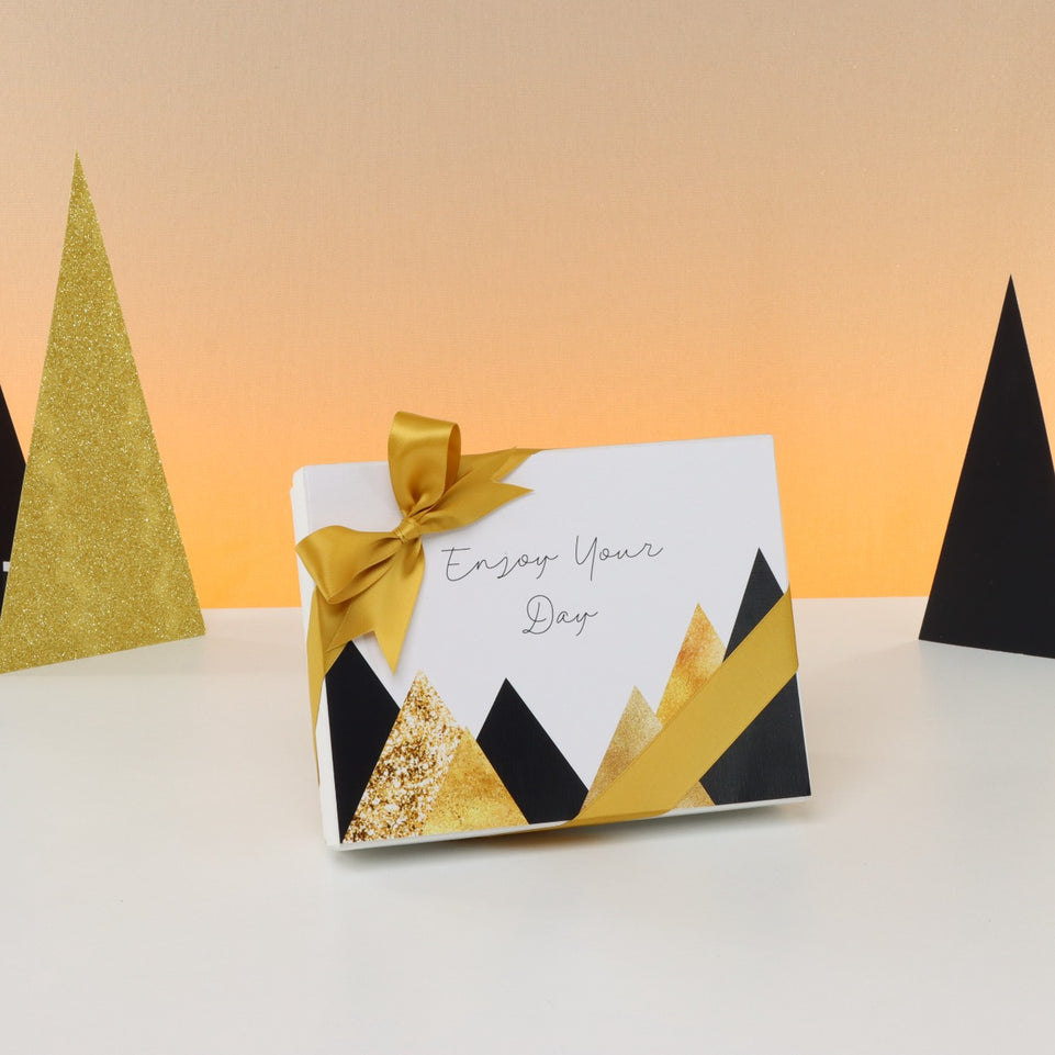 Enjoy your day geometric designed 12-piece premium chocolate hard box