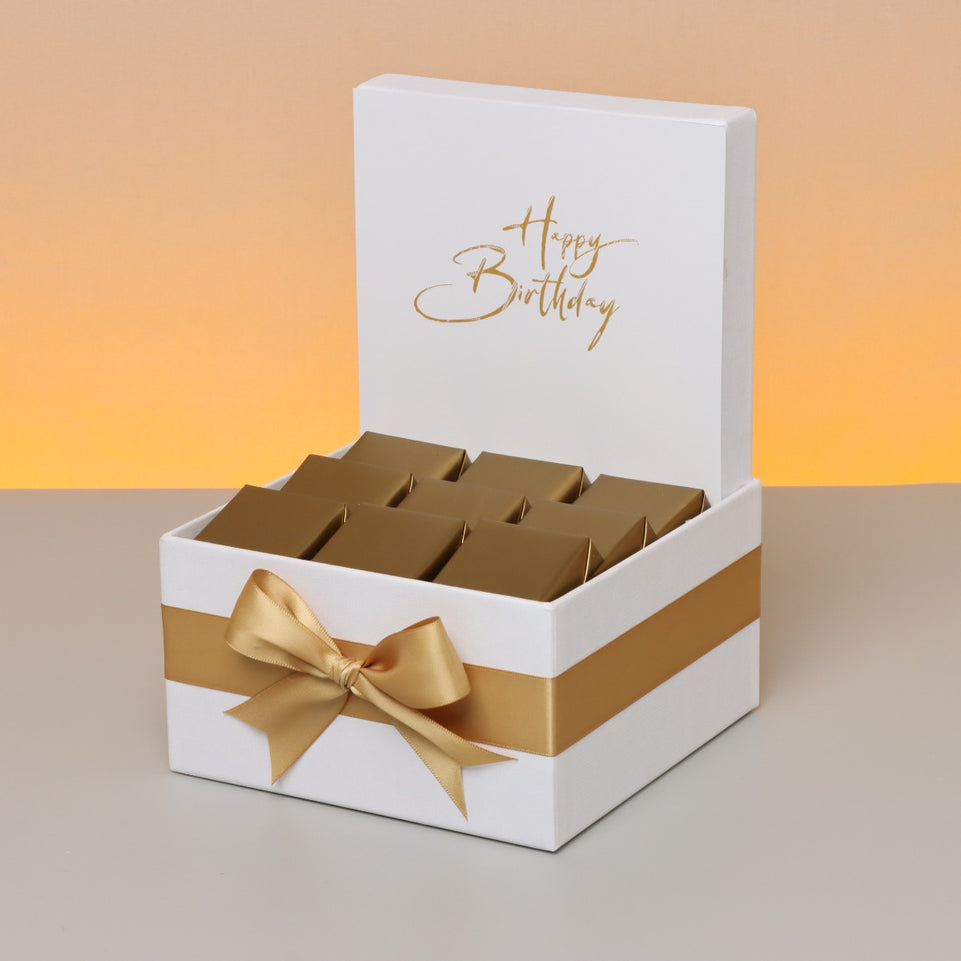 "Happy birthday" minimalist designed premium chocolate small hamper