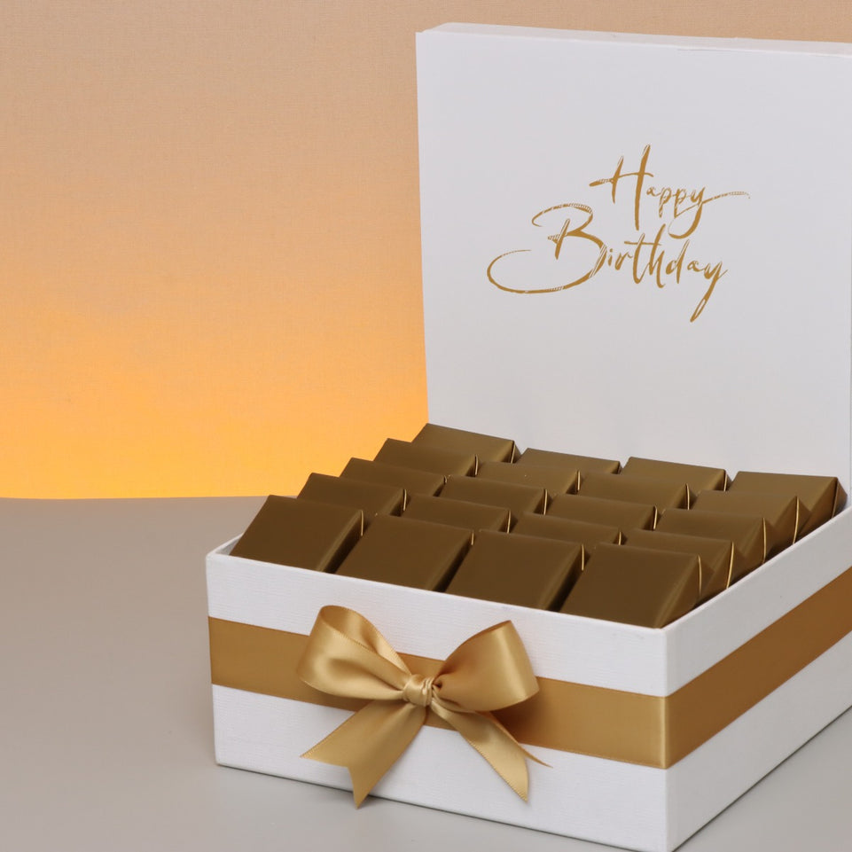"Happy birthday" minimalist designed premium chocolate medium hamper