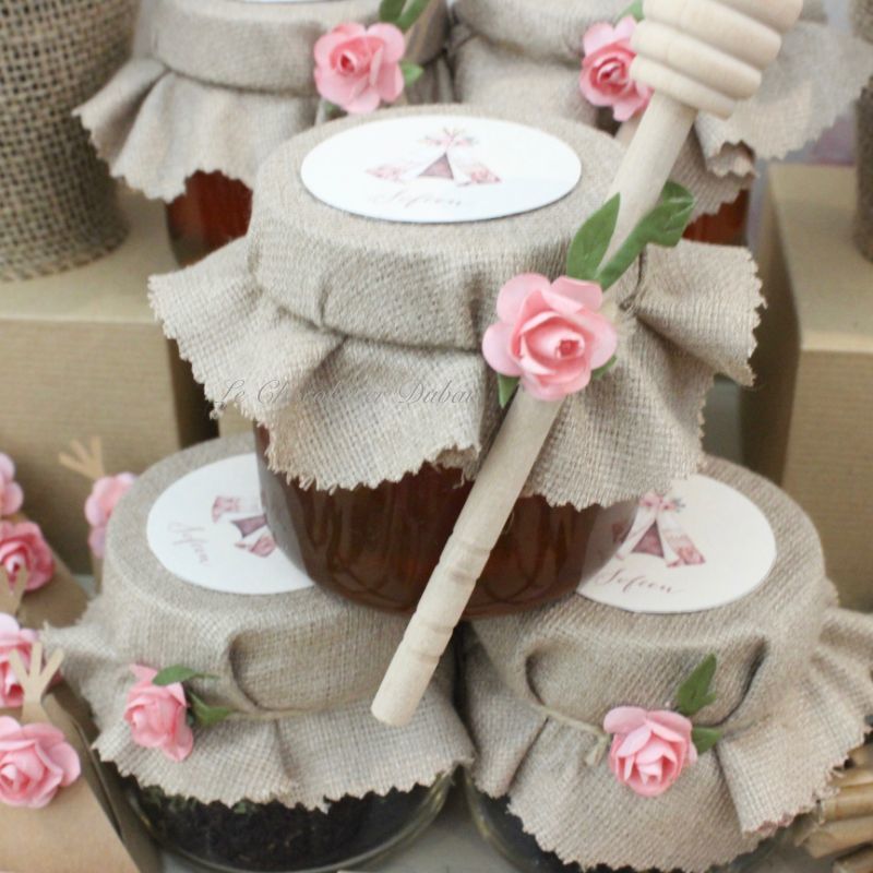 Rustic tribal baby girl decorated chocolate wood stand