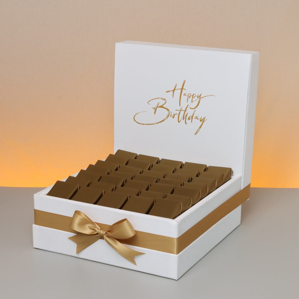 "Happy birthday" minimalist designed premium chocolate large hamper
