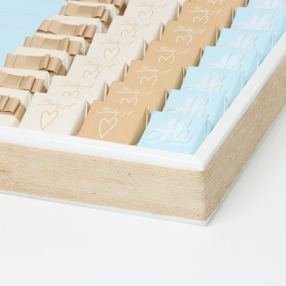 Baby boy teddy themed personalized chocolate leather tray