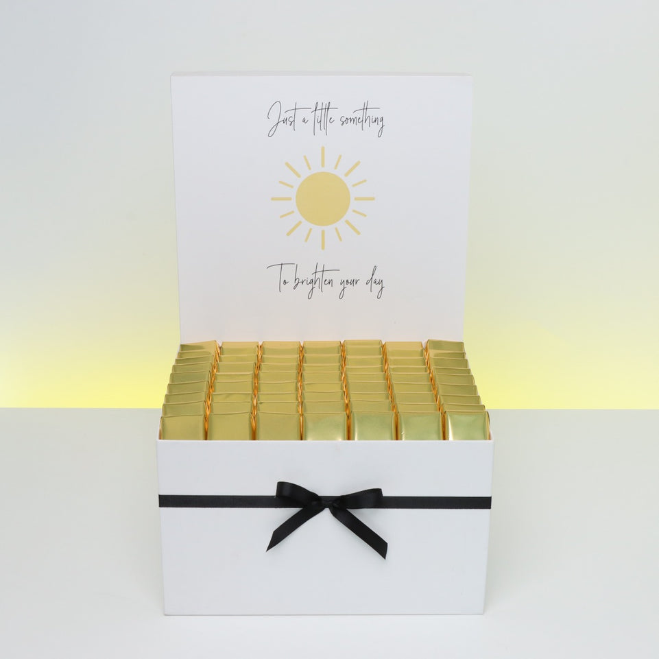 "Brighten your day" sun streak designed premium chocolate extra large hamper
