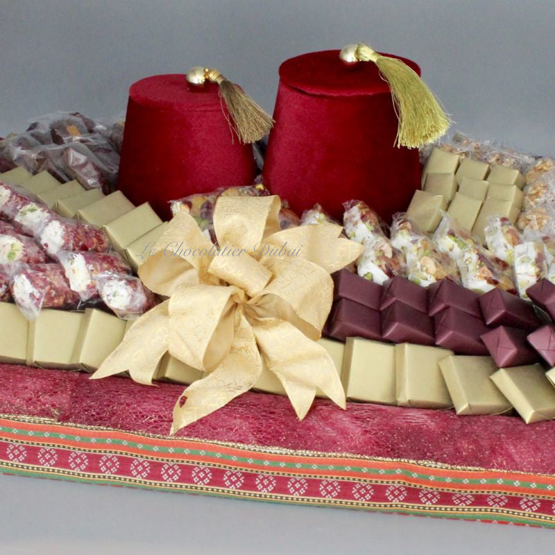 Luxury ramadan eid chocolate & sweets leather tray