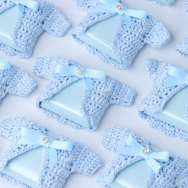 Set of 20 Baby boy crochet jacket decorated loose chocolate