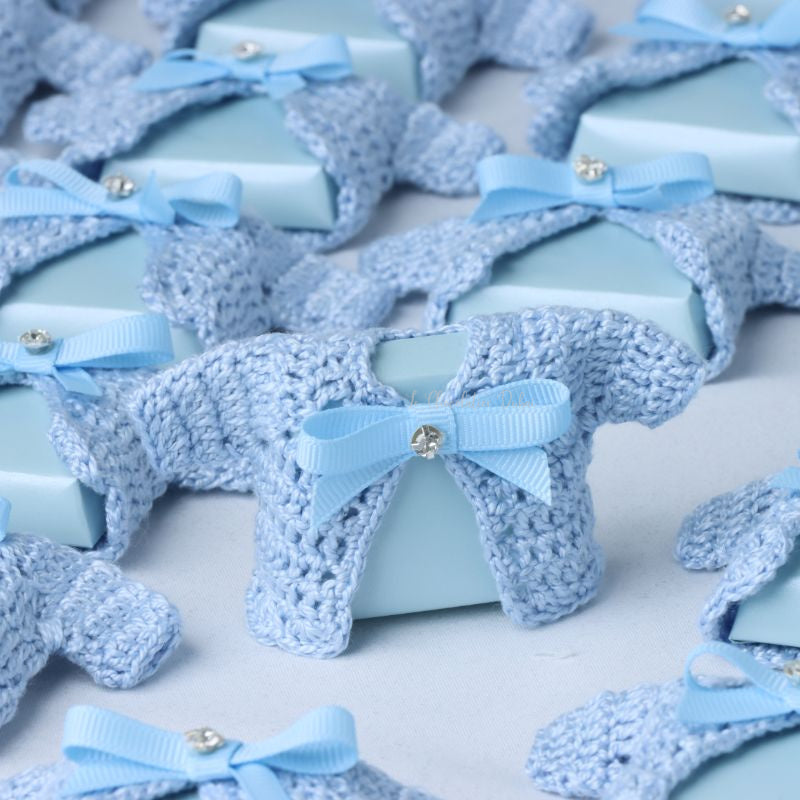 Set of 20 Baby boy crochet jacket decorated loose chocolate