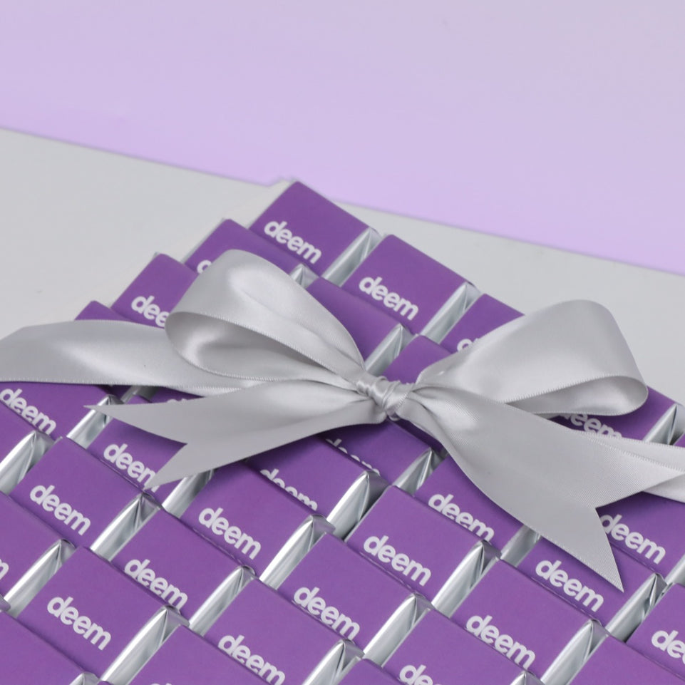 Corporate branded chocolate large leather tray