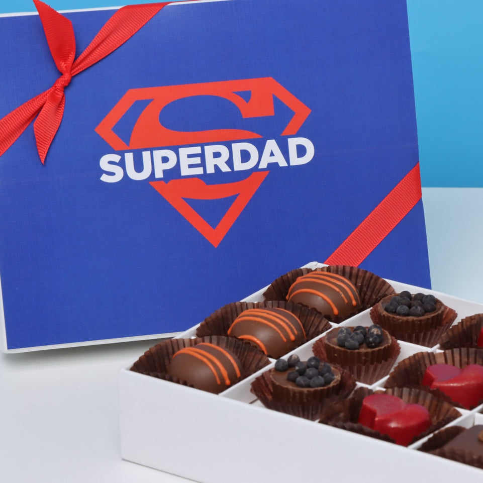 Father's day "Superdad" designed chocolate 12P hard box