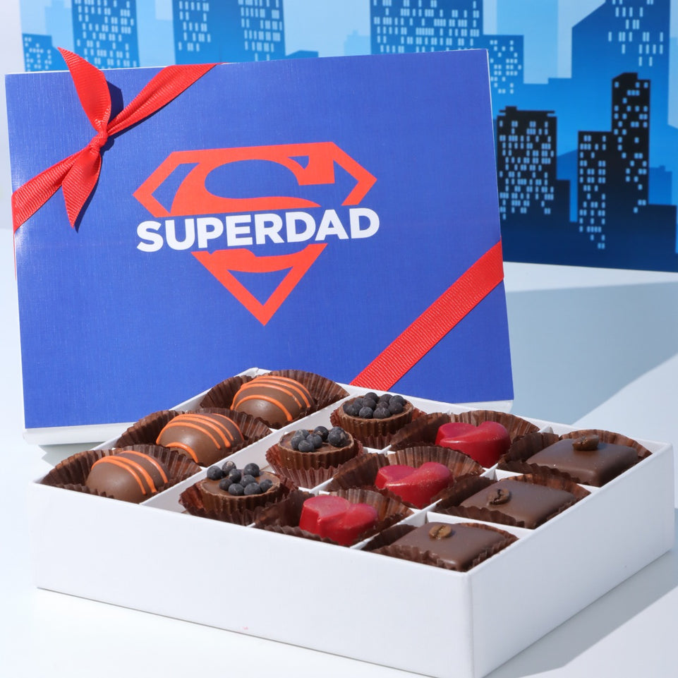 Father's day "Superdad" designed chocolate 15P hard box