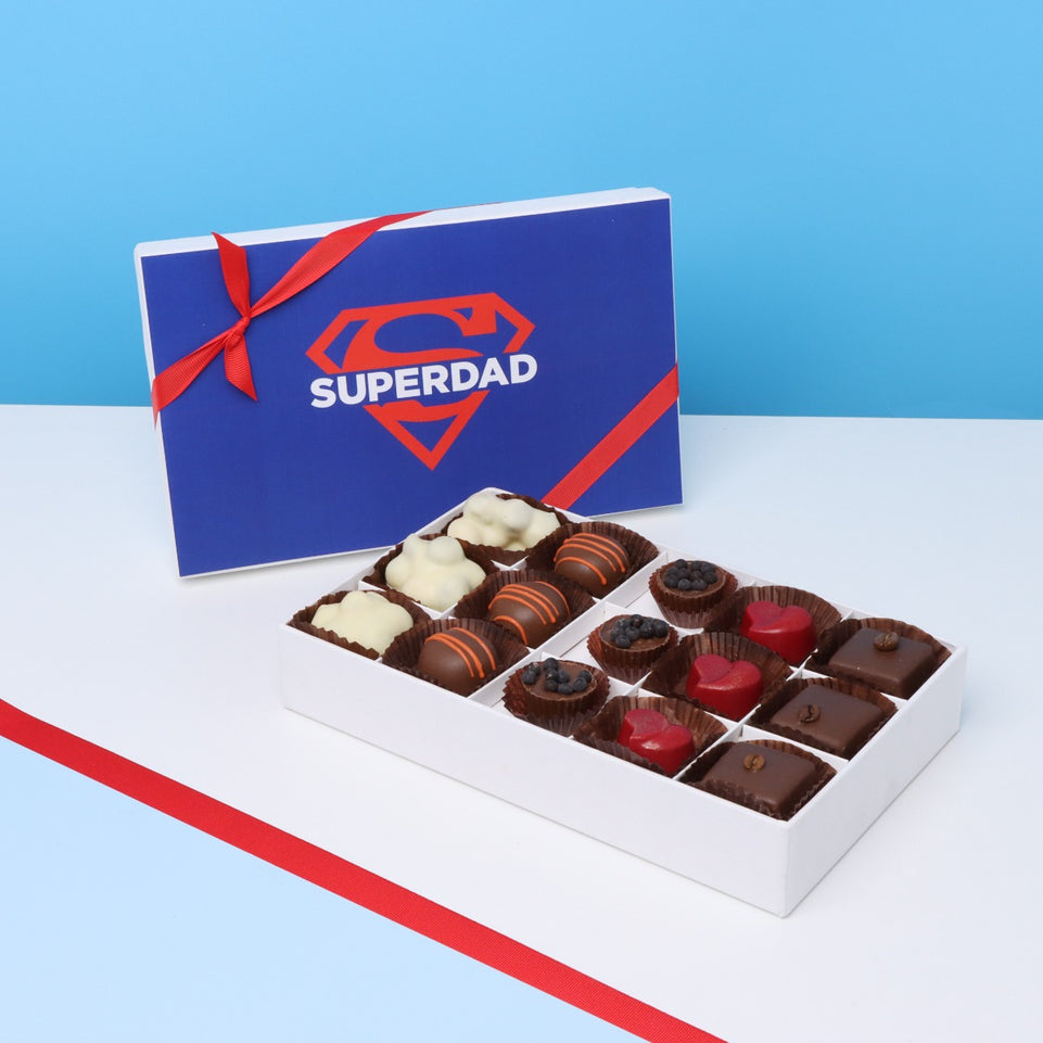 Father's day "Superdad" designed chocolate 15P hard box
