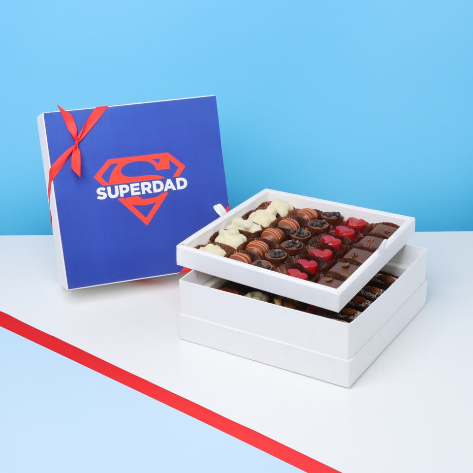 "Superdad" father's day designed 2-layer chocolate hard box