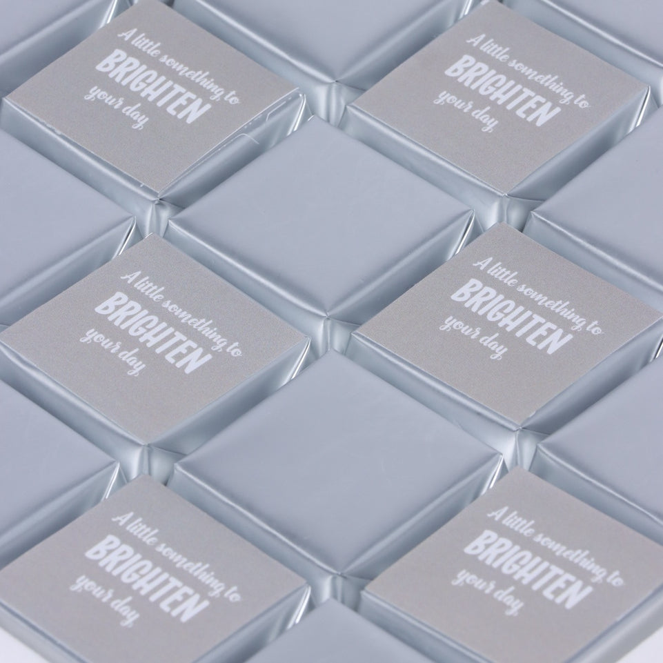 "Brighten your day" classic silver designed 20-piece premium chocolate hard box