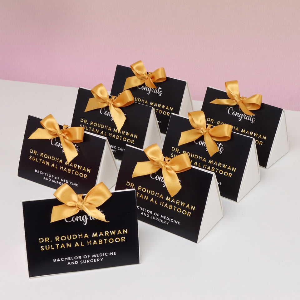 Set of 20 graduation designed personalized premium chocolate triangle soft box