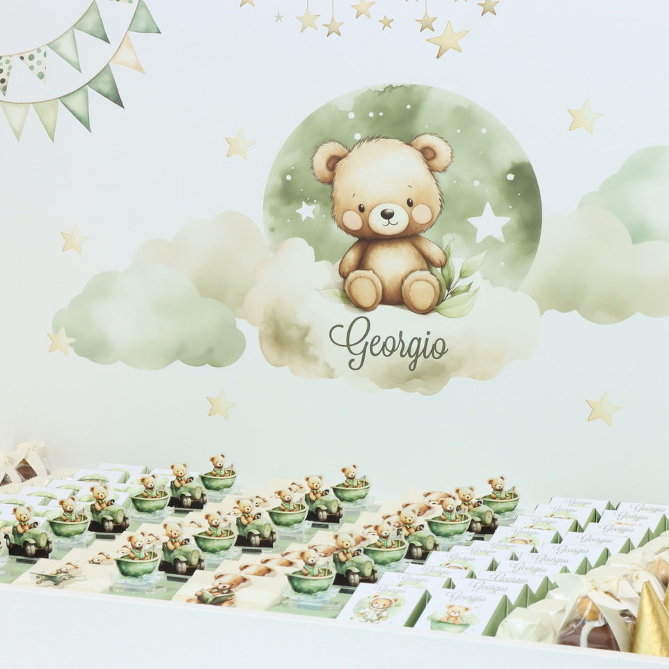 Baby boy teddy theme designed chocolate large leather tray