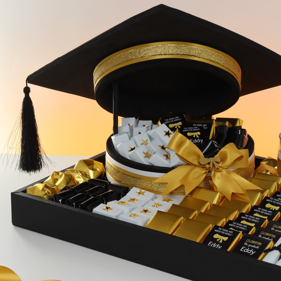 Graduation personalized designed premium chocolate large leather tray
