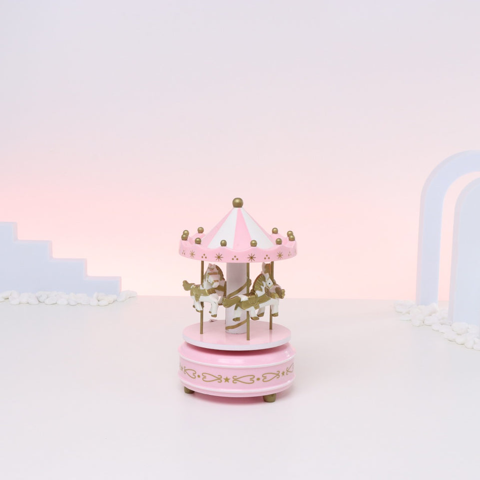 Set of 20 Baby girl personalized carousel music box giveaway