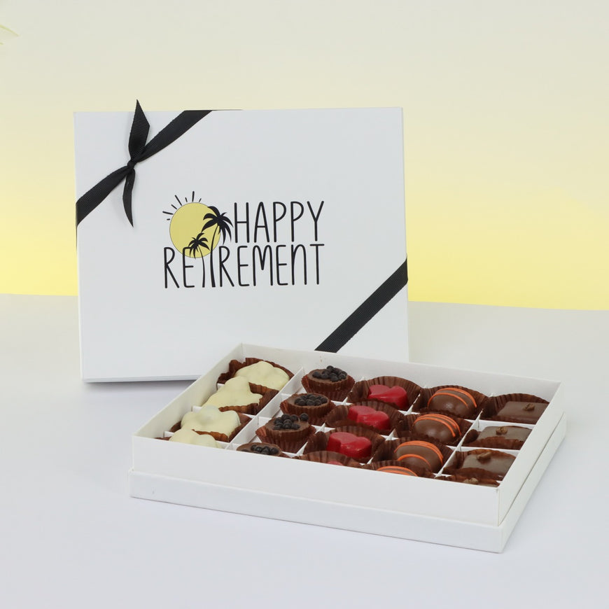 "Happy retirement" designed 20-piece premium chocolate hard box