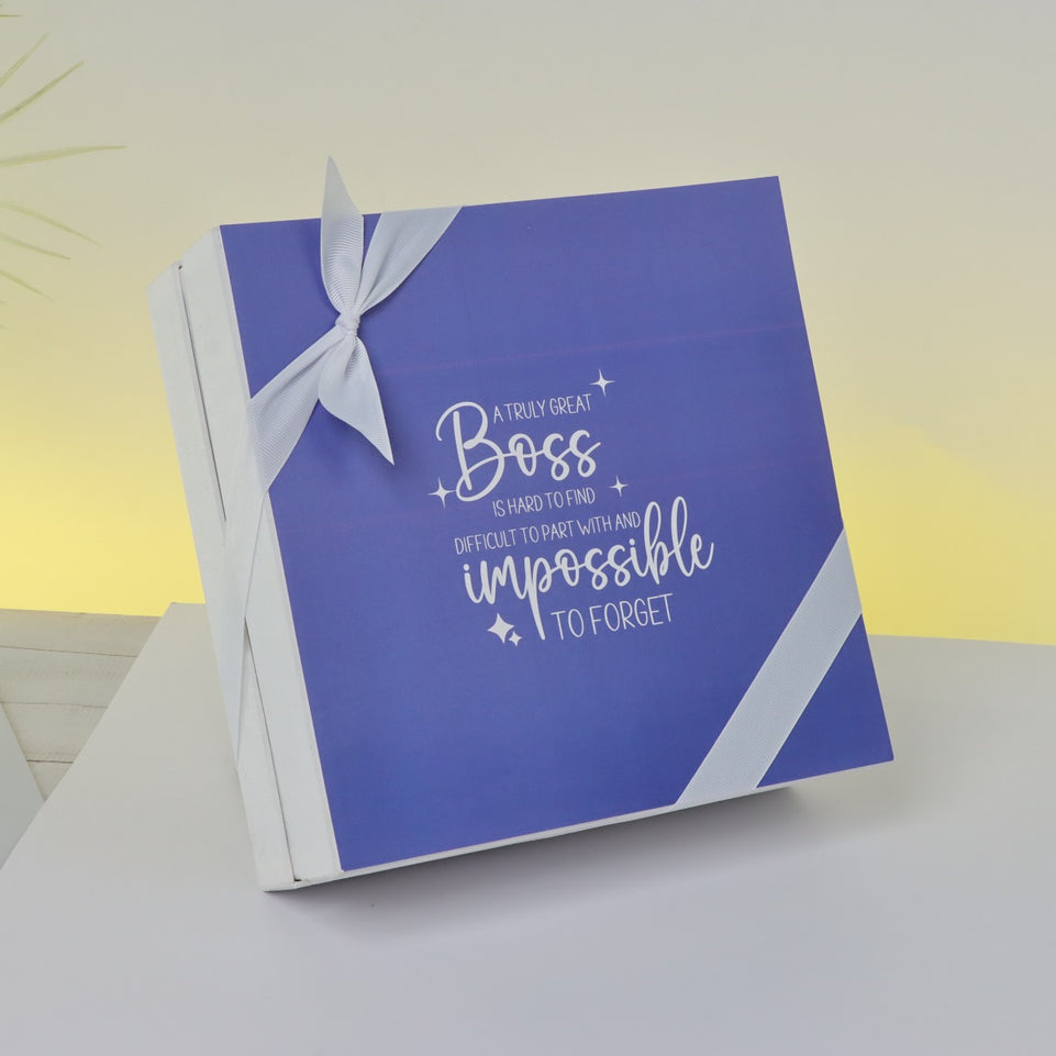 Retirement boss message designed 2-layer premium chocolate hard box