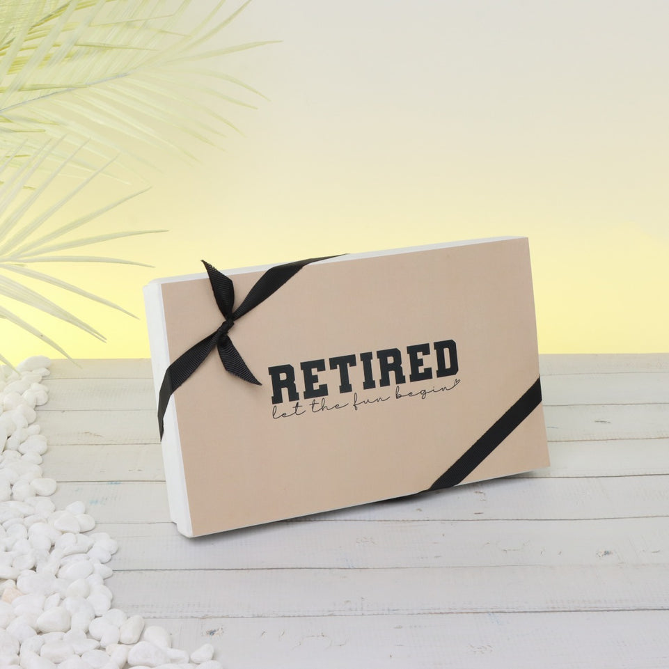 "Let the fun begin" retirement 15-piece premium chocolate hard box