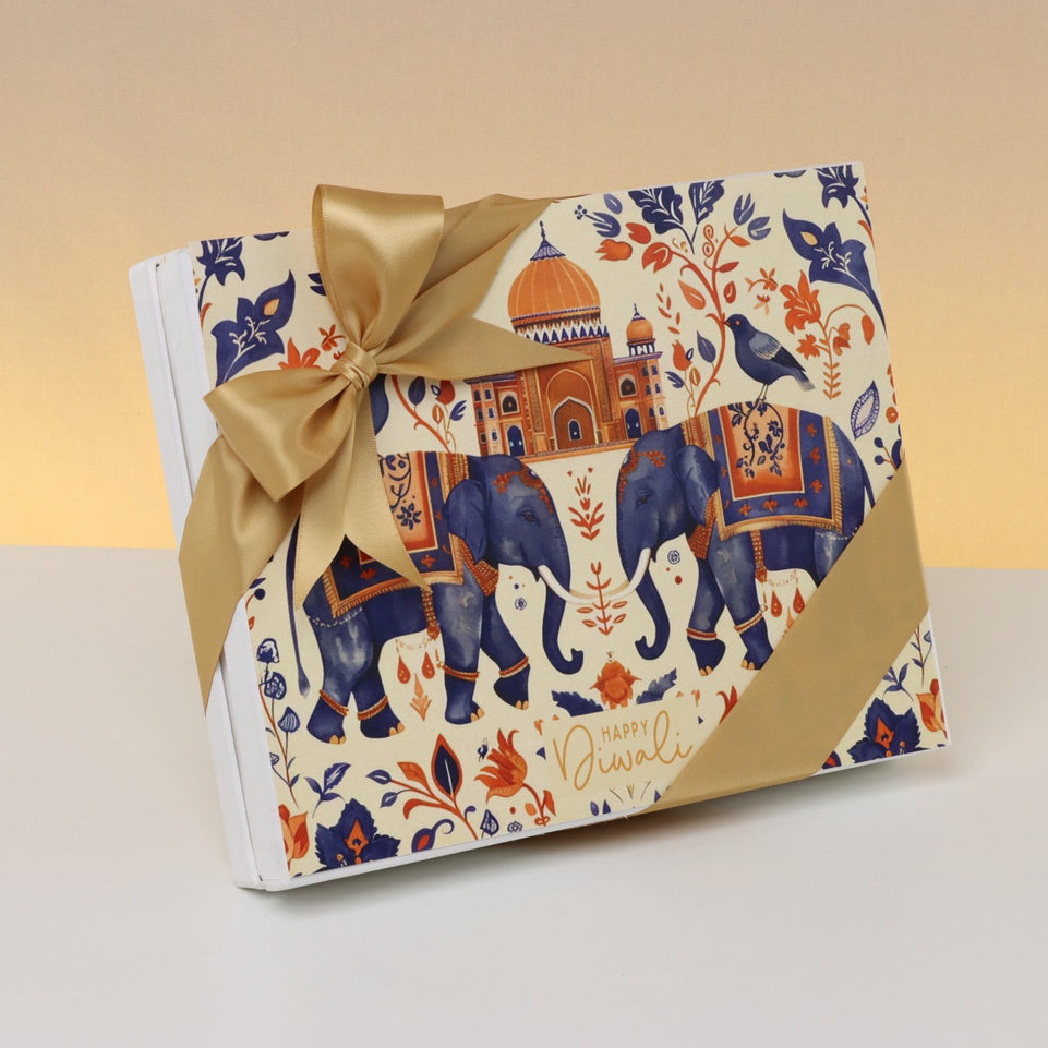 Happy diwali elephant festive designed 20-piece premium chocolate hard box