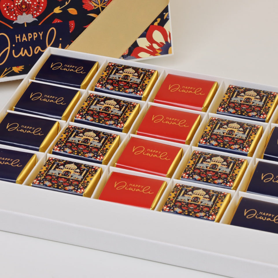 Happy diwali majestic elephant designed 20-piece premium chocolate hard box