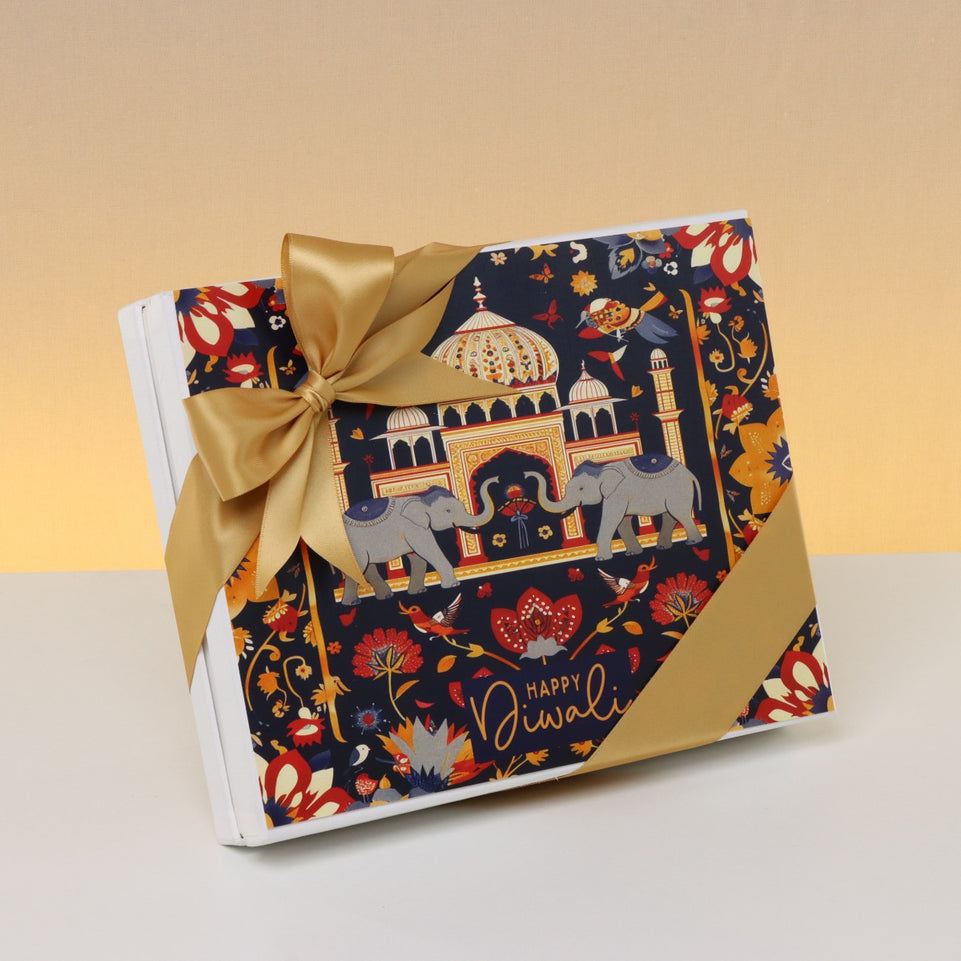 Happy diwali majestic elephant designed 20-piece premium chocolate hard box