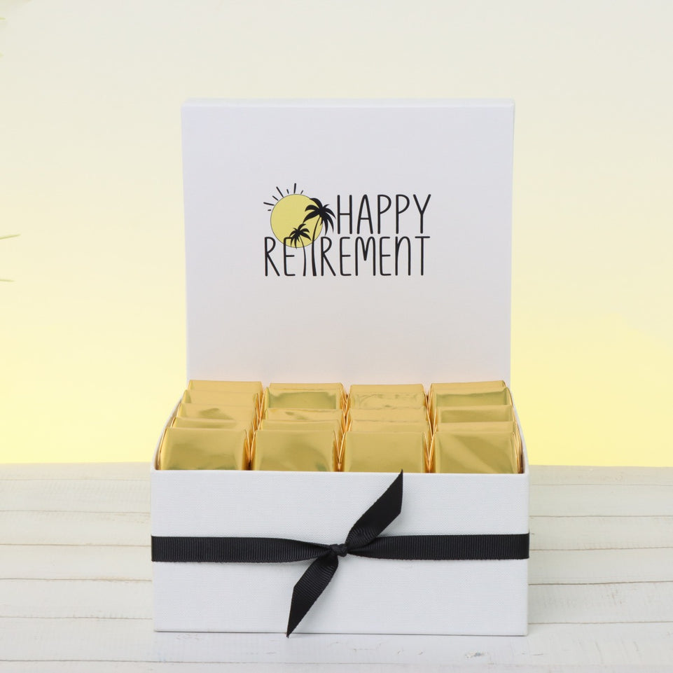 "Happy retirement" designed chocolate medium hamper