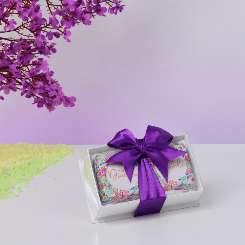 Set of 20 Happy Diwali floral pattern designed premium chocolate view top box