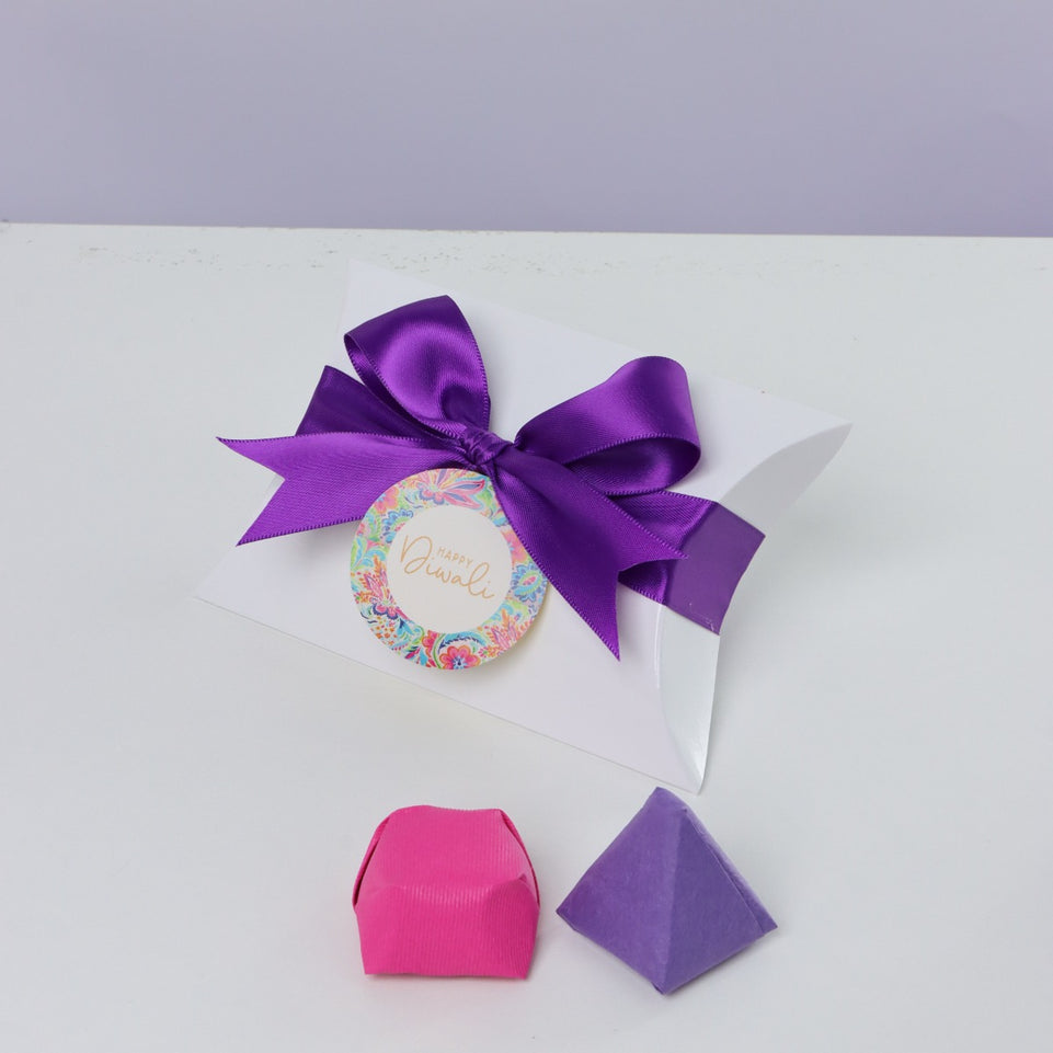 Set of 20 Happy Diwali floral pattern designed premium chocolate pillow soft box