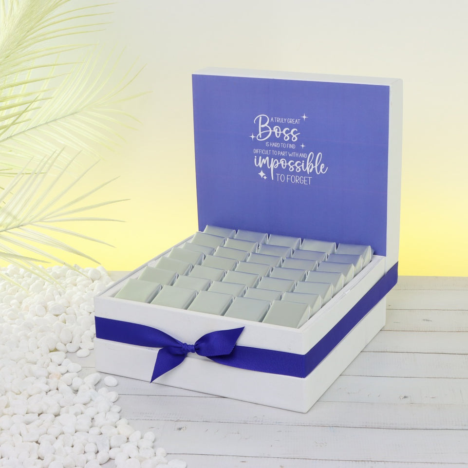 Retirement boss message designed premium chocolate large hamper