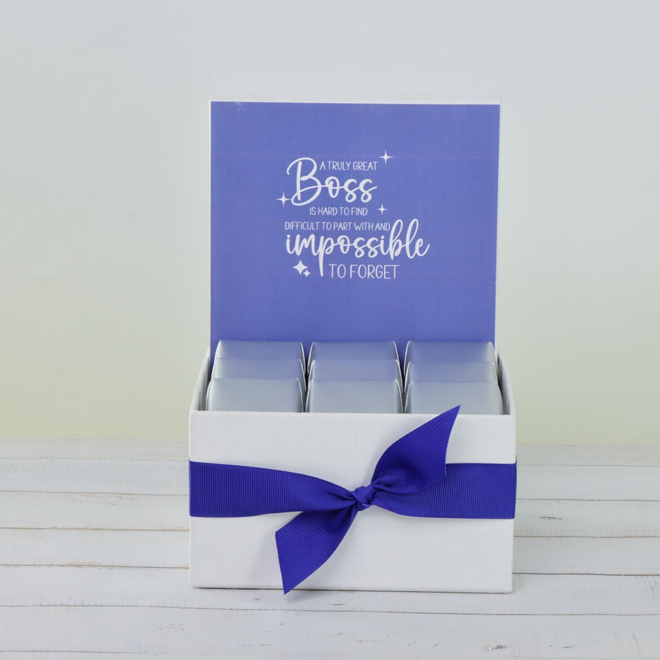 Retirement boss message designed premium chocolate small hamper