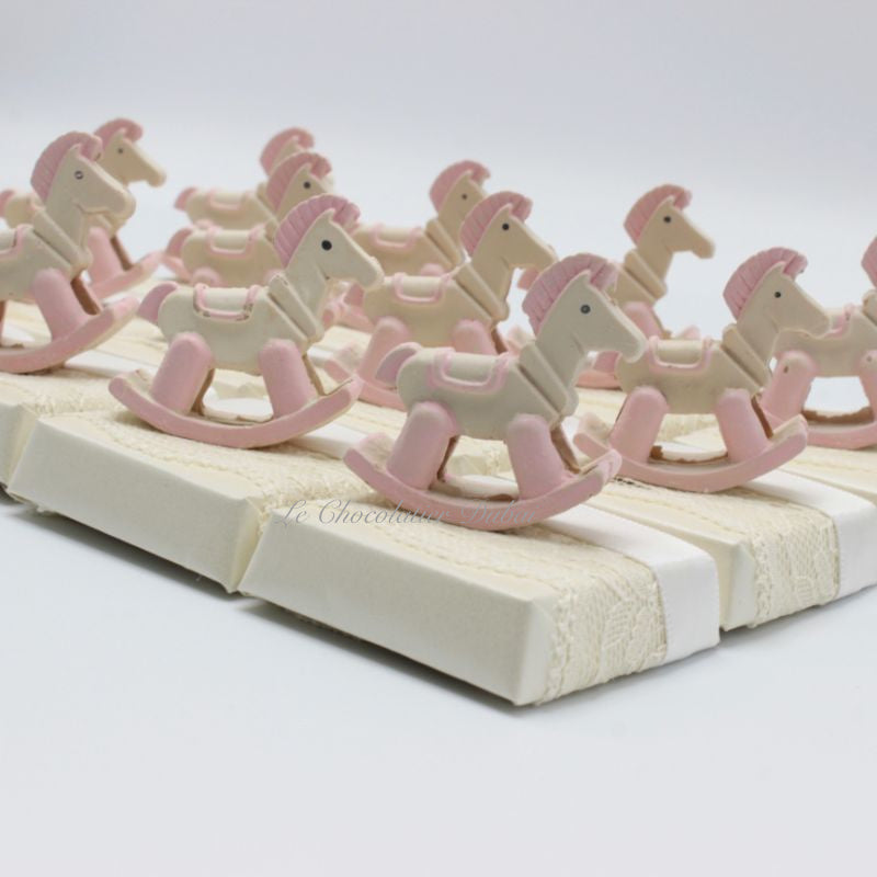 Baby girl horse themed chocolate & sweets wood 3 tiered stand
