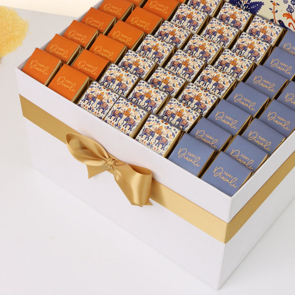 Happy diwali elephant festive designed premium chocolate extra large hamper