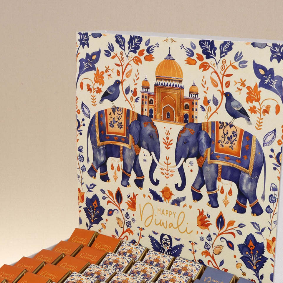 Happy diwali elephant festive designed premium chocolate large hamper
