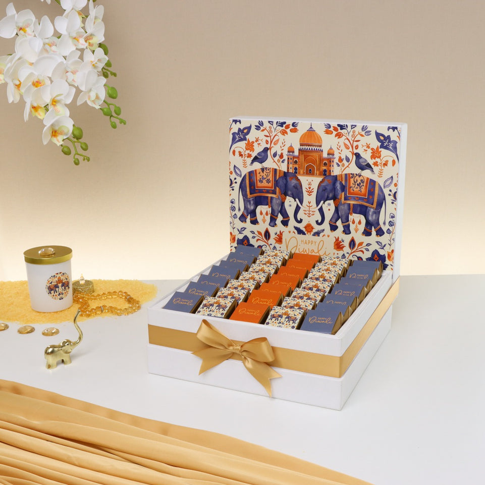Happy diwali elephant festive designed premium chocolate large hamper