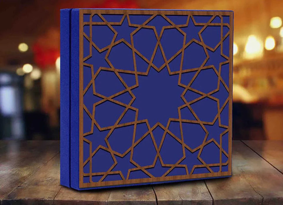 Decorated laser cut pattern chocolate hard box