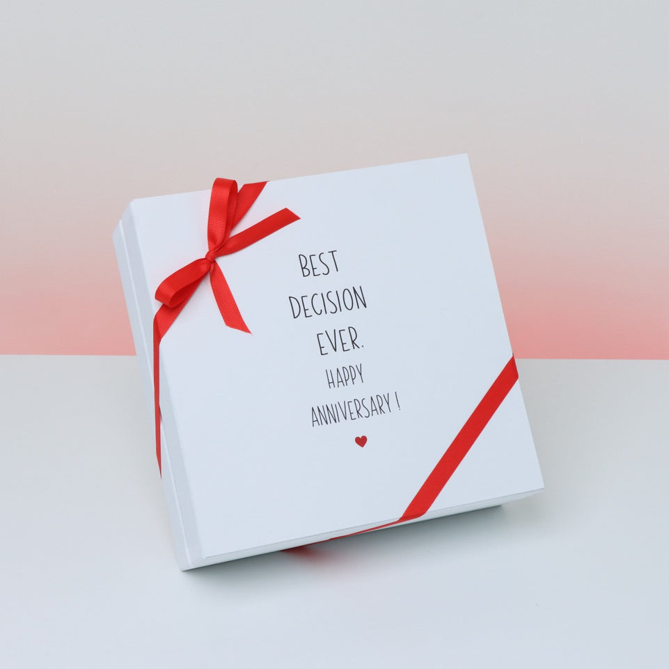 Best decision ever happy anniversary 2-layer chocolate hard box