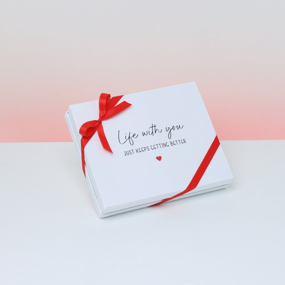 Love message "life with you" designed 20-piece premium chocolate hard box