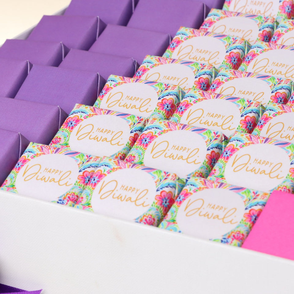 Happy diwali floral pattern designed premiumchocolate extra large hamper