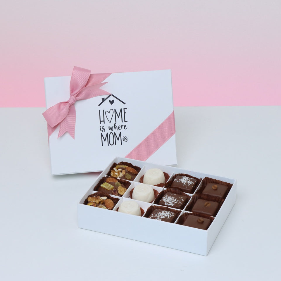 Mother's day "home" designed 12P premium chocolate hard box