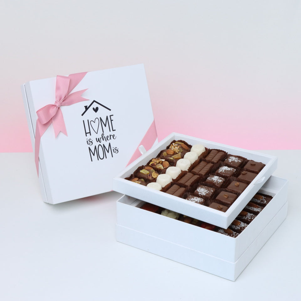 "Mother's day" home designed 2-layer chocolate hard box